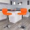 Flash Furniture Contemporary Orange Vinyl Adjustable Height Barstool with Vertical Stitch Back and Chrome Base CH-132330-ORG-GG